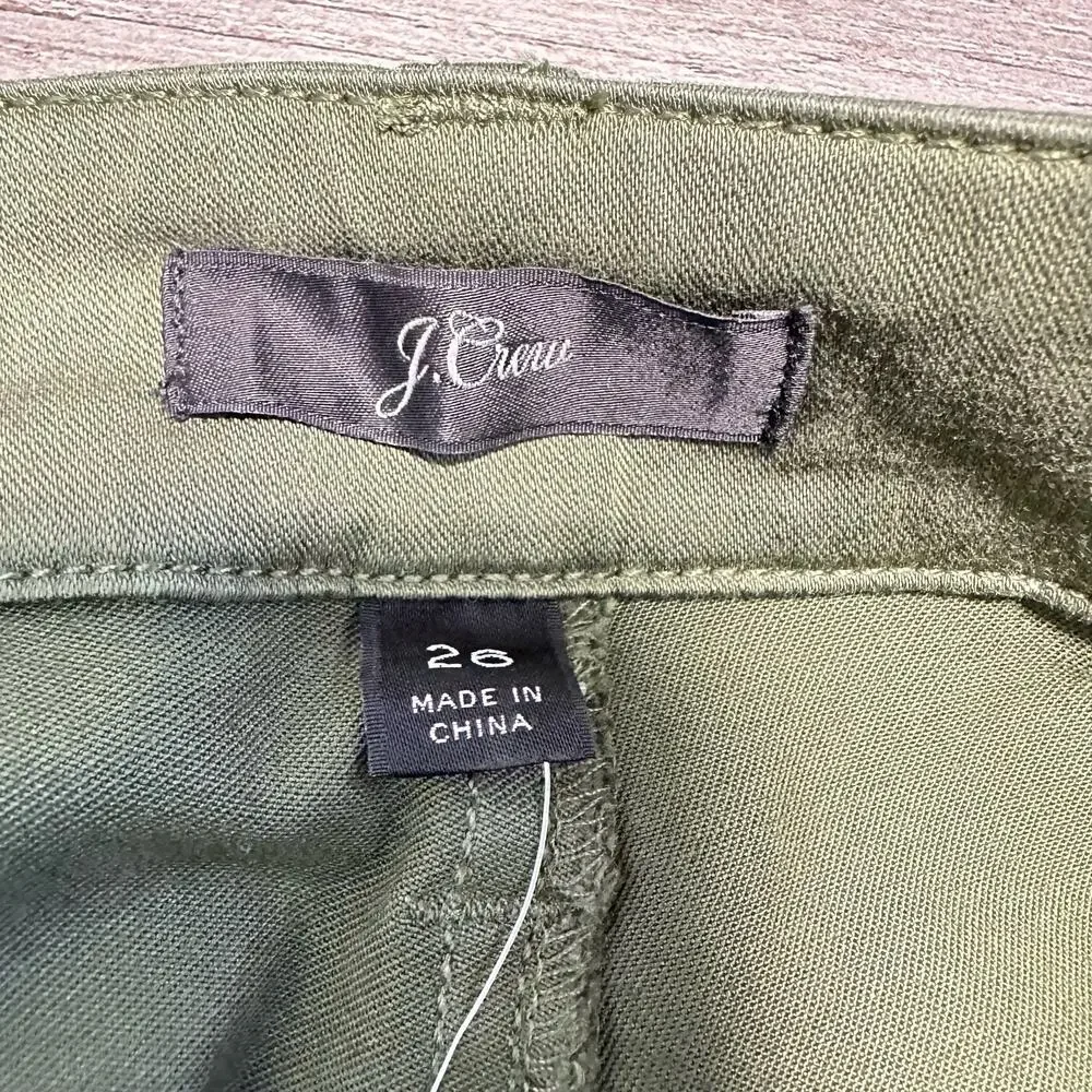 NWT J. Crew 9" Cargo Toothpick Pant Green 26 - Picture 10 of 16
